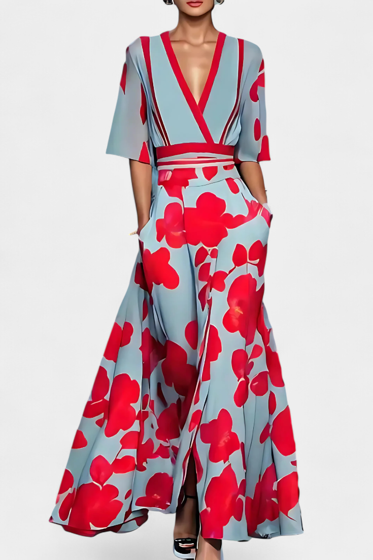 Daphne Vestido Envoltura Floral Elegante