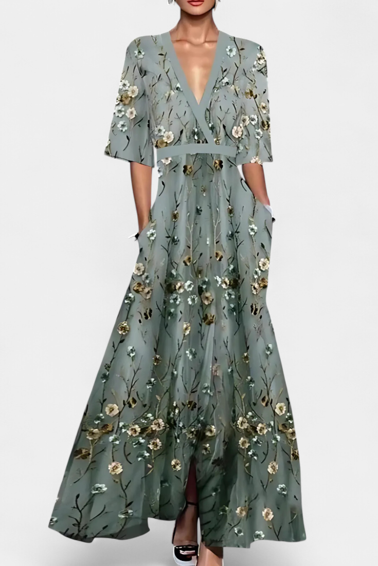 Daphne Vestido Envoltura Floral Elegante