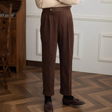 Keaton - Moderna Pantalón de Pana con Talle Alto para Hombres