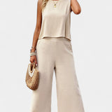 Lavinia Conjunto de Top y Shorts Fluidos Boho en Lino y Algodón