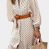 Antonia Vestido Midi con Cintura Ajustable y Botones